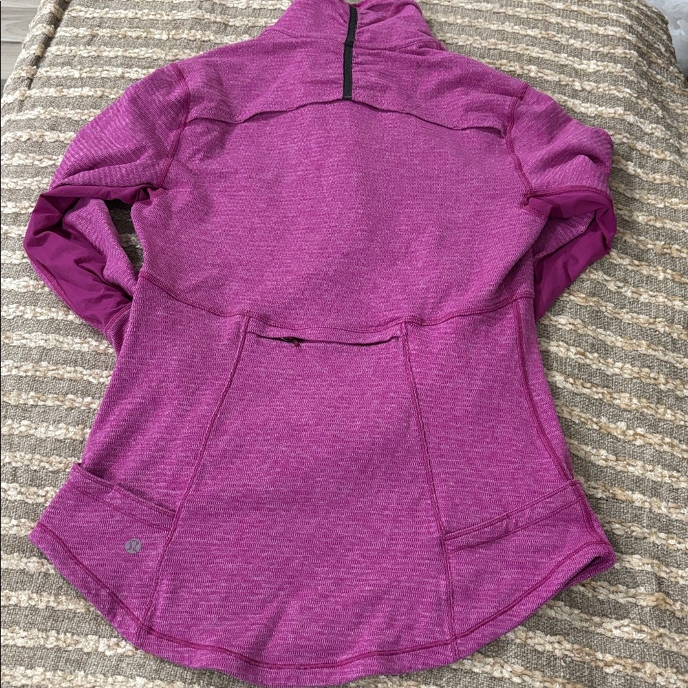 Lululemon Base Runner 1/2 Zip Raspberry Pique‎ Pink Rulu Athletic Top Size 10 - Picture 4 of 16